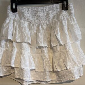 Hollister White Eyelet Mini Skirt